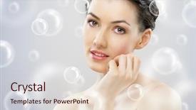  Presentation with healthy - PPT layouts consisting of facial wash - portrait of a beautiful healthy background and a lemonade colored foreground