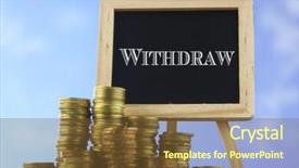  Presentation with piles - Presentation design having faciliate - many piles of coins background and a  colored foreground