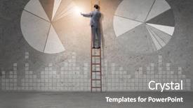  Presentation with economic - Theme having faciliate - young businessman facilitating economic growth background and a gray colored foreground