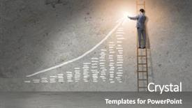  Presentation with economic - PPT layouts with faciliate - young businessman facilitating economic growth background and a gray colored foreground
