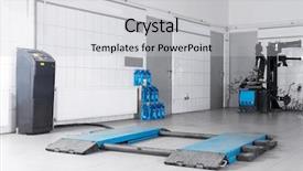  Presentation with car service - Slide set having facilities maintenance - car service center interior background and a light gray colored foreground