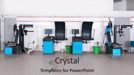  Presentation with car service - Cool new PPT layouts with facilities maintenance - car service center interior backdrop and a light gray colored foreground