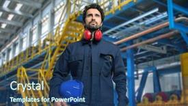  Presentation with facility maintenance - Theme having facilities maintenance - portrait of a man background and a ocean colored foreground