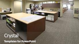  Presentation with corporate - Audience pleasing presentation theme consisting of facilities workstation - work floor in a large backdrop and a tawny brown colored foreground