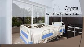  Presentation with rehabilitation - Amazing slide deck having facility - bed by sliding door backdrop and a sky blue colored foreground
