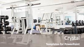  Presentation with gym - Slides having facility - gym with no people interior background and a gray colored foreground