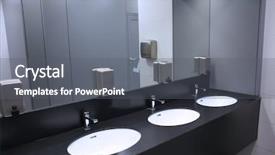  Presentation with toilet - PPT layouts having facility - modern sinks with mirror background and a gray colored foreground
