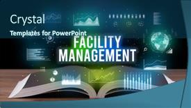 Presentation with facility management - Slide deck consisting of facility-management-inscription-coming-out background and a ocean colored foreground