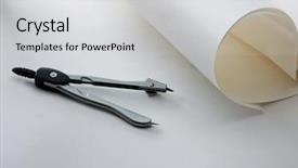  Presentation with grey line drawings of tall buildings - Presentation design featuring facillity layout - compasses on drawings background and a light gray colored foreground