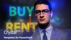  Presentation with ethical dilemma - PPT layouts enhanced with facing dilemma of buying versus background and a  colored foreground