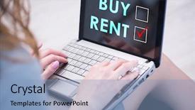  Presentation with ethical dilemma - Presentation design consisting of facing dilemma of buying versus background and a light blue colored foreground