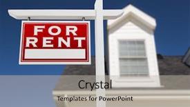  Presentation with deep blue - Amazing PPT theme having facing for rent real estate backdrop and a light gray colored foreground