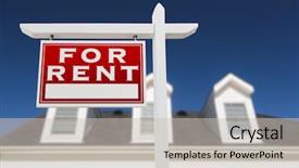  Presentation with real estate - Slides consisting of facing for rent real estate background and a soft green colored foreground