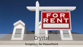  Presentation with deep blue - Theme featuring facing for rent real estate background and a soft green colored foreground