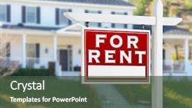  Presentation with real estate development - Slide set having facing for rent real estate background and a tawny brown colored foreground