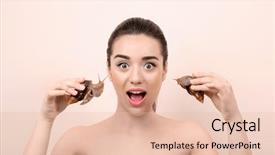  Presentation with giant bible cartoon - Audience pleasing PPT layouts consisting of facing giants - beautiful young woman with giant backdrop and a lemonade colored foreground