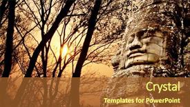  Presentation with giant trees - Audience pleasing presentation consisting of facing giants - giant stone face in prasat backdrop and a  colored foreground