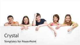  Presentation with teenagers - Slide deck featuring facing giants - group of teenagers background and a white colored foreground