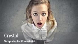  Presentation with facing obstacles - Slides with facing obstacles - astonished blonde girl background and a gray colored foreground