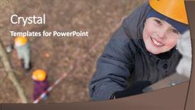  Presentation with tree - Cool new slide deck with facing obstacles - little climber climbs the ladder backdrop and a coral colored foreground