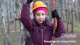  Presentation with ready - Audience pleasing slide set consisting of facing obstacles - little girl climber is ready backdrop and a  colored foreground