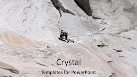  Presentation with rock climber - Presentation theme enhanced with facing obstacles - unidentifiable female climber scaling background and a  colored foreground