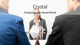  Presentation with human resource - Slide deck having diagramas - close up of business people background and a light gray colored foreground