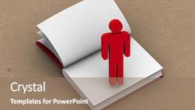  Presentation with book wide open - Audience pleasing slide set consisting of fact sheet - open book 3d backdrop and a coral colored foreground