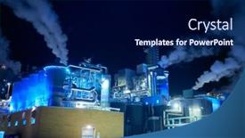  Presentation with air pollution - PPT layouts enhanced with factory-at-night-air-pollution background and a navy blue colored foreground