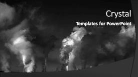  Presentation with pollution air - PPT theme featuring factory-chimneys-spewing-pollution background and a black colored foreground