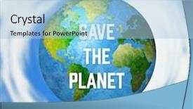  Presentation with save the planet - Amazing PPT theme having factory energy saving - save planet concept backdrop and a light blue colored foreground