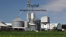  Presentation with farming - PPT layouts having factory farming - processing facility with multiple grain background and a seafoam green colored foreground
