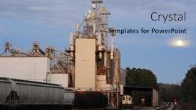  Presentation with processing - PPT layouts featuring factory-for-processing-and-shipping background and a light blue colored foreground