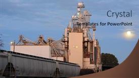  Presentation with processing - Audience pleasing slides consisting of factory-for-processing-and-shipping backdrop and a light blue colored foreground