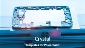  Presentation with nurses and mobile phones - Amazing slide set having factory for production of mobile backdrop and a ocean colored foreground