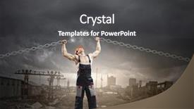  Presentation with strong - Theme enhanced with factory free - strong man in uniform tearing background and a dark gray colored foreground
