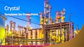  Presentation with japan - Beautiful slide deck featuring factory location - factories at twilight in japan backdrop and a cobalt blue colored foreground