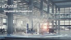  Presentation with industrial - PPT layouts having factory model - concept of industrial construction mixed background and a gray colored foreground