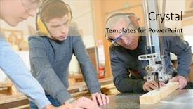  Presentation with apprenticeship - Theme consisting of factory profile - woodwork apprenticeship background and a  colored foreground