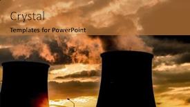  Presentation with global warming - Cool new presentation theme with factory-smoke-coming-out backdrop and a gold colored foreground