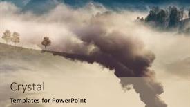  Presentation with climate change - Colorful slide set enhanced with factory-smoke-covering-green-forest backdrop and a lemonade colored foreground