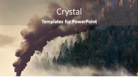  Presentation with climate change - Colorful presentation theme enhanced with factory-smoke-covering-green-forest backdrop and a gray colored foreground