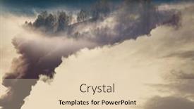  Presentation with climate change - Cool new PPT layouts with factory-smoke-covering-green-forest backdrop and a lemonade colored foreground