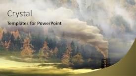  Presentation with pine forest - Slide deck having factory smoke covering pine forest double exposure global warmin background and a lemonade colored foreground
