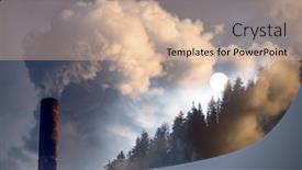  Presentation with pine forest - Presentation design consisting of factory-smoke-covering-pine-forest background and a lemonade colored foreground