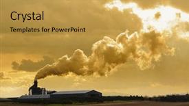  Presentation with pollution - Presentation theme enhanced with factory spewing out pollution background and a yellow colored foreground