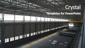  Presentation with steel plant - Presentation theme with factory steel shed - new clear industrial plant background and a dark gray colored foreground