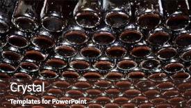  Presentation with wine - Presentation design with factory tour - bottles of wine in rows background and a  colored foreground