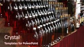  Presentation with bottles - Slide set with factory tour - red wine in bottles arranged background and a  colored foreground