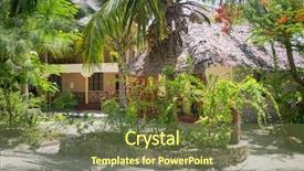  Presentation with traditional musical instruments word - Colorful slide deck enhanced with factory tour - tropical traditional resort backdrop and a tawny brown colored foreground